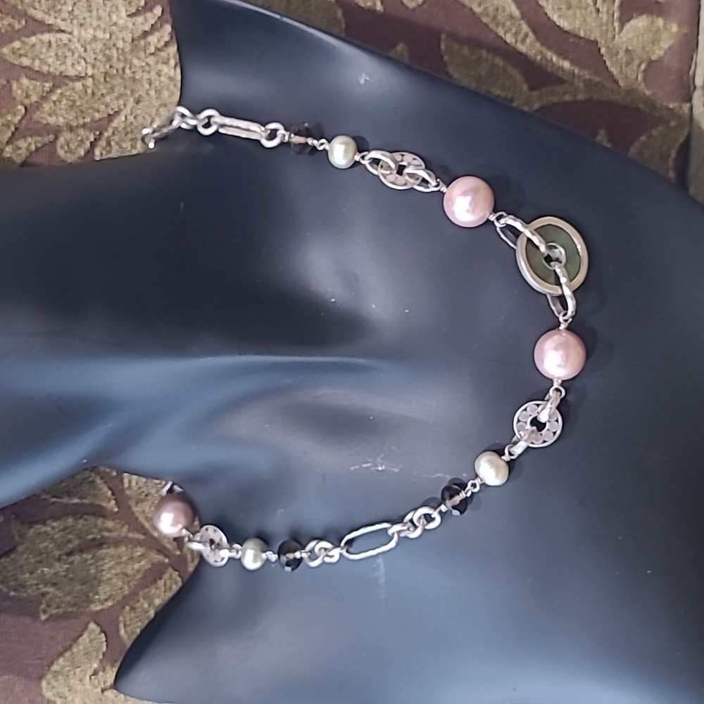 Lori Bonn 15 inch Silver Pearl Necklace